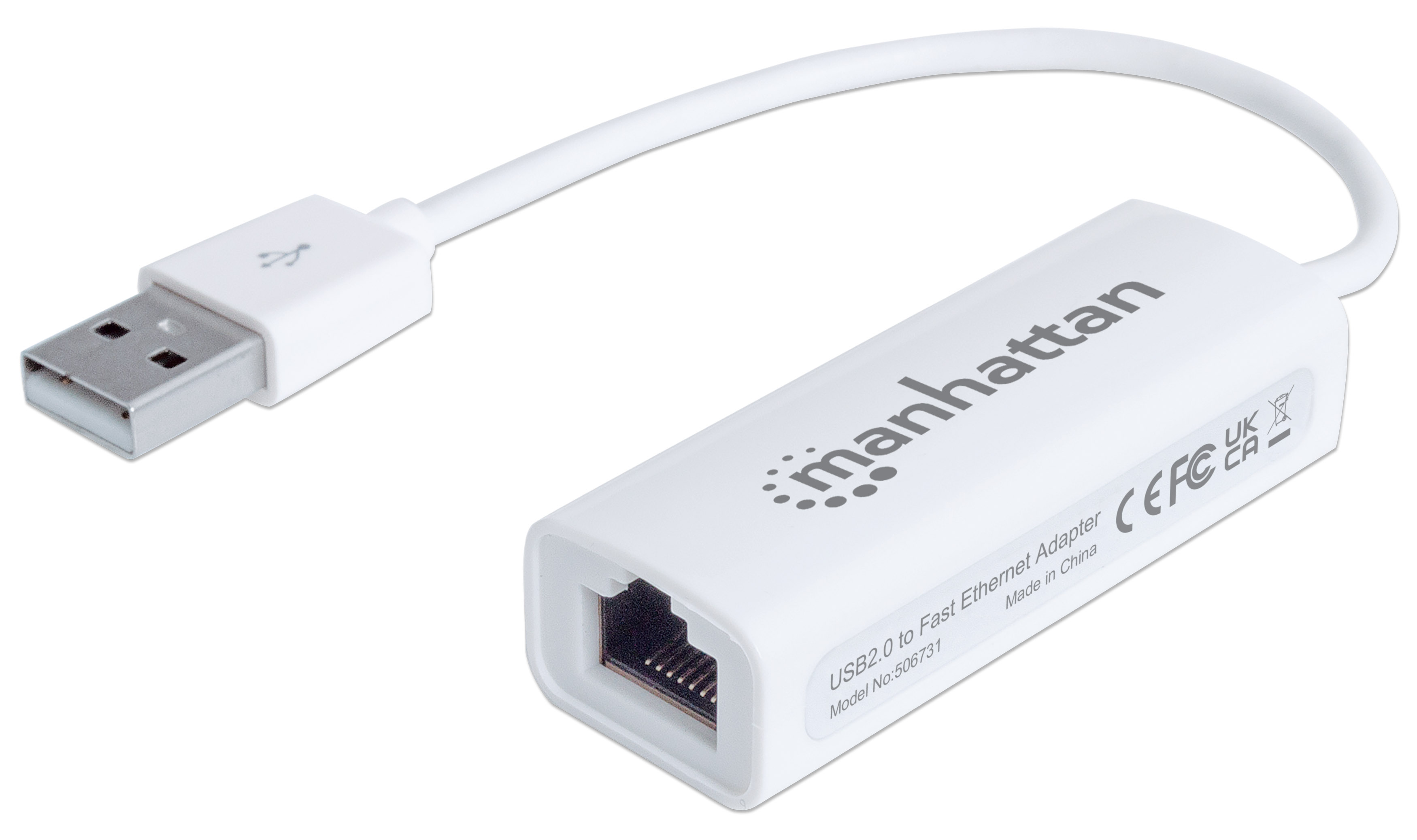 USB 2.0 Fast Ethernet Adapter, 10/100 Mb