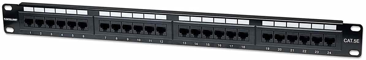 Cat5e Patch Panel, 24-Port, UTP, 1U