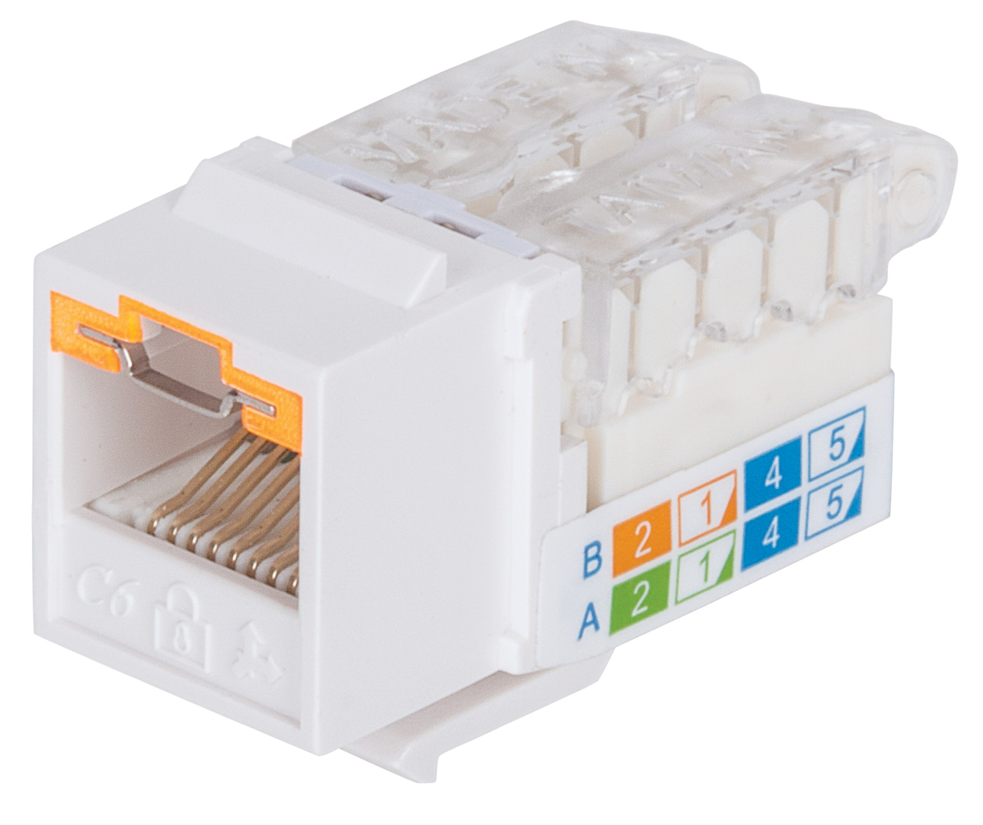 Locking Cat6A Keystone Jack, UTP, Toolle