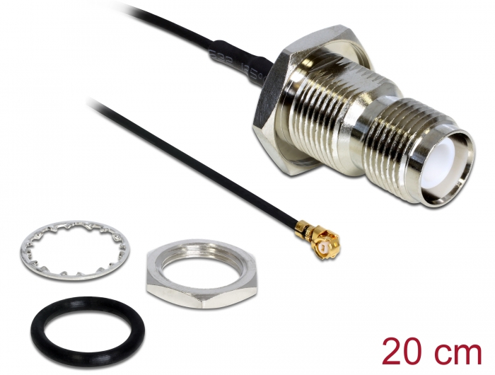 Delock Antenna Cable RP-TNC jack bulkhea
