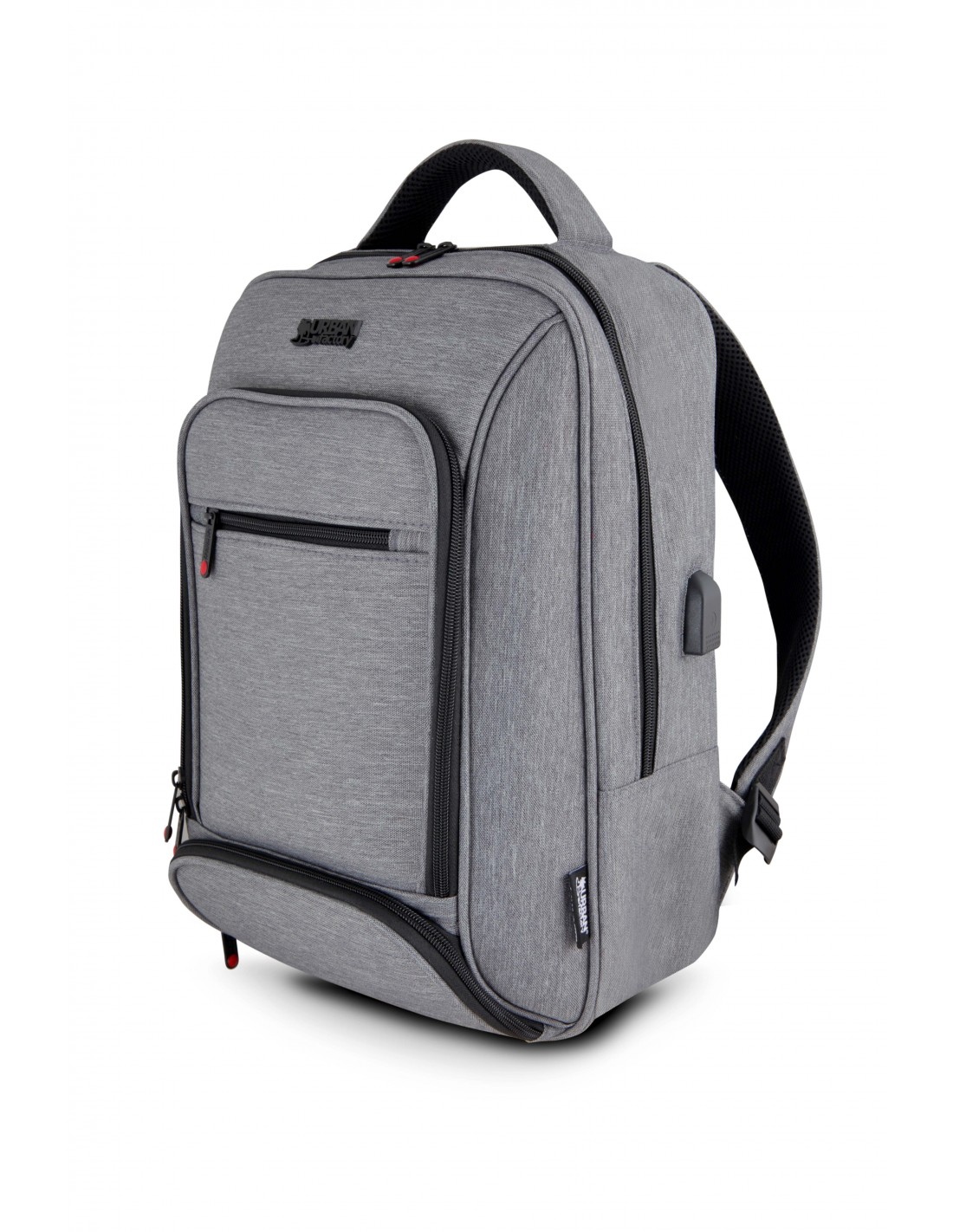 Compact backpack with external USB plug