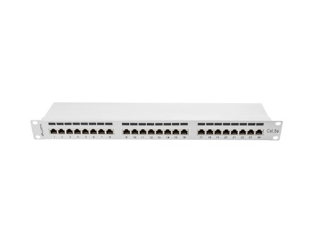 PATCH PANEL 24 PORT 1U 19" CAT.5E SHIELD
