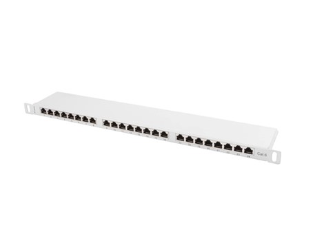 PATCH PANEL 24 PORT 0.5U 19" CAT.6 SHIEL