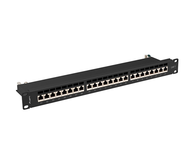 PATCH PANEL 24 PORT 1U 19" CAT.7 FTP BLA