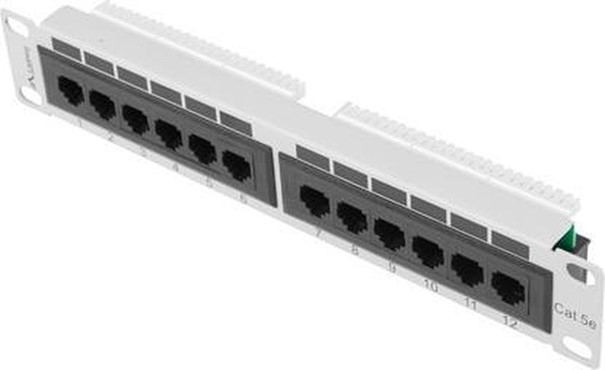PATCH PANEL 24 PORT 0.5U 19" CAT.5E GREY
