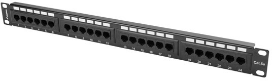 PATCH PANEL 24 PORT 1U 19" CAT.5E BLACK