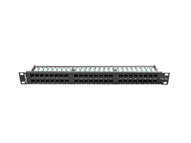 PATCH PANEL 48 PORT 1U 19" CAT.5E BLACK