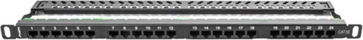PATCH PANEL 24 PORT 0.5U 19" CAT.6 BLACK