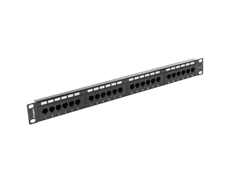 PATCH PANEL 24 PORT 1U 19" CAT.6 BLACK L