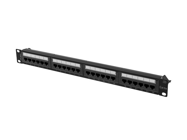 PATCH PANEL 24 PORT 1U 19" CAT.6A UTP BL