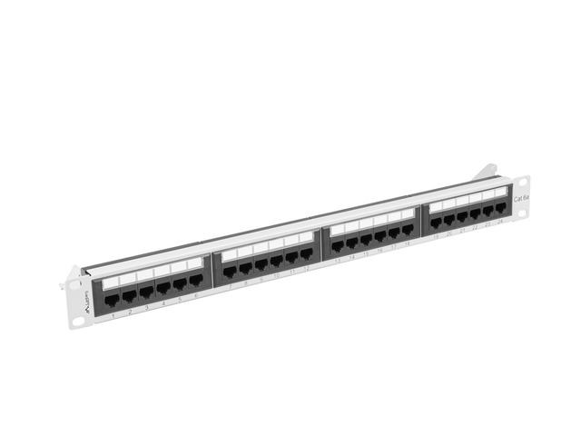 PATCH PANEL 24 PORT 1U 19" CAT.6A UTP GR