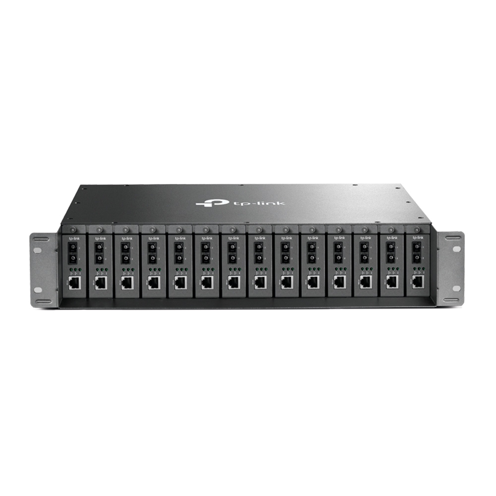 14-slot unmanaged media converter chas